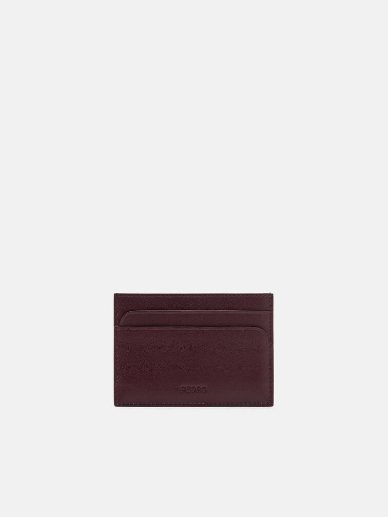 Leather Card Holder, Wine