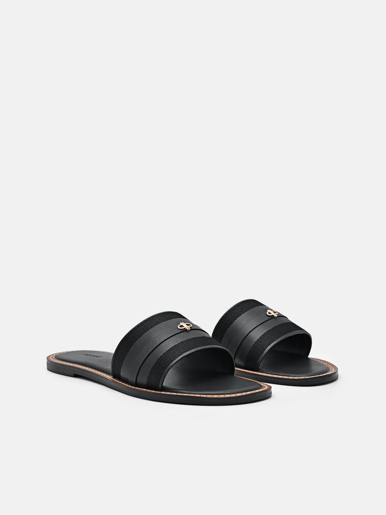 Slide Sandals, Black