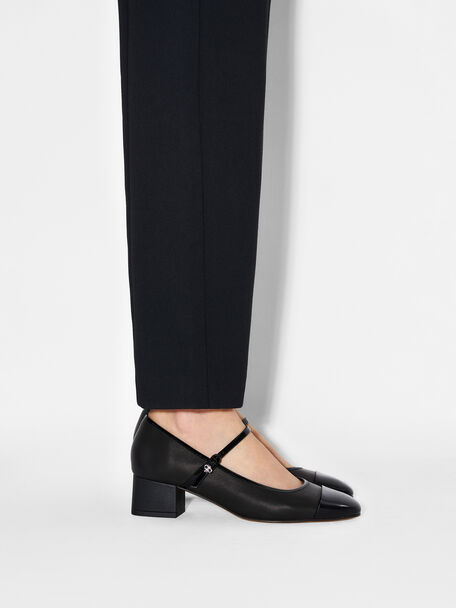 Claude Leather Mary Jane Pumps, Black