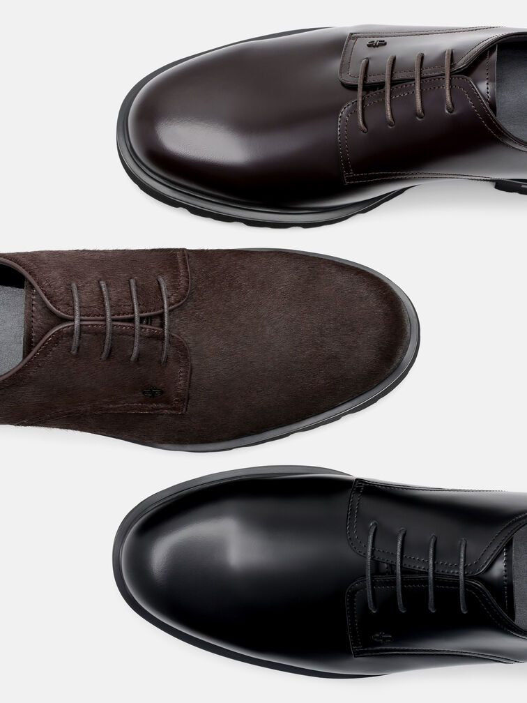 Anders Leather Derby Shoes, Black