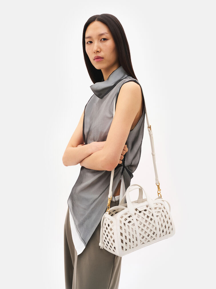 Orion Woven Tote Bag, Chalk