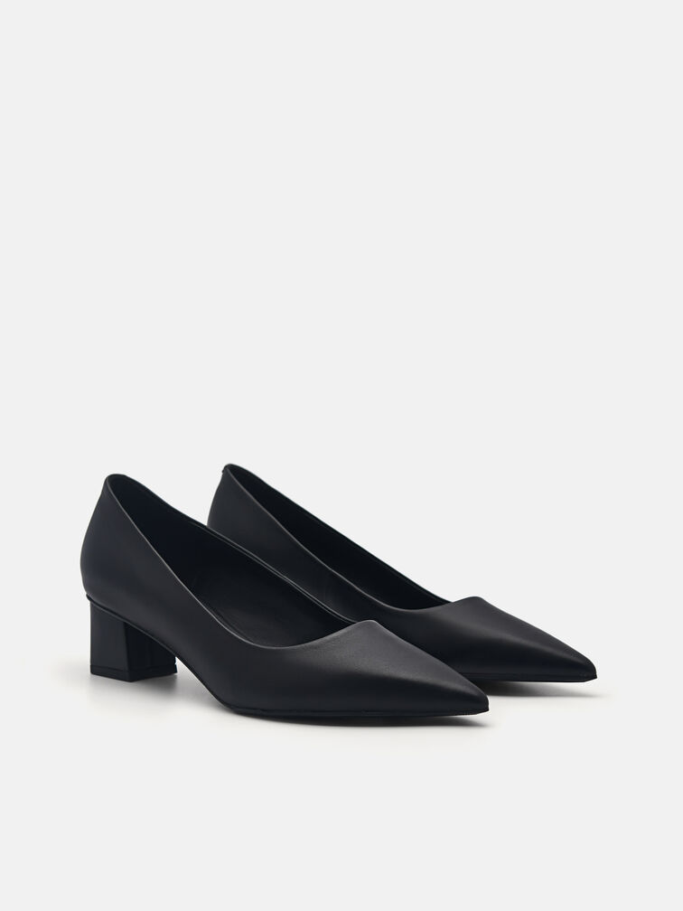 Ines Leather Pumps, Black