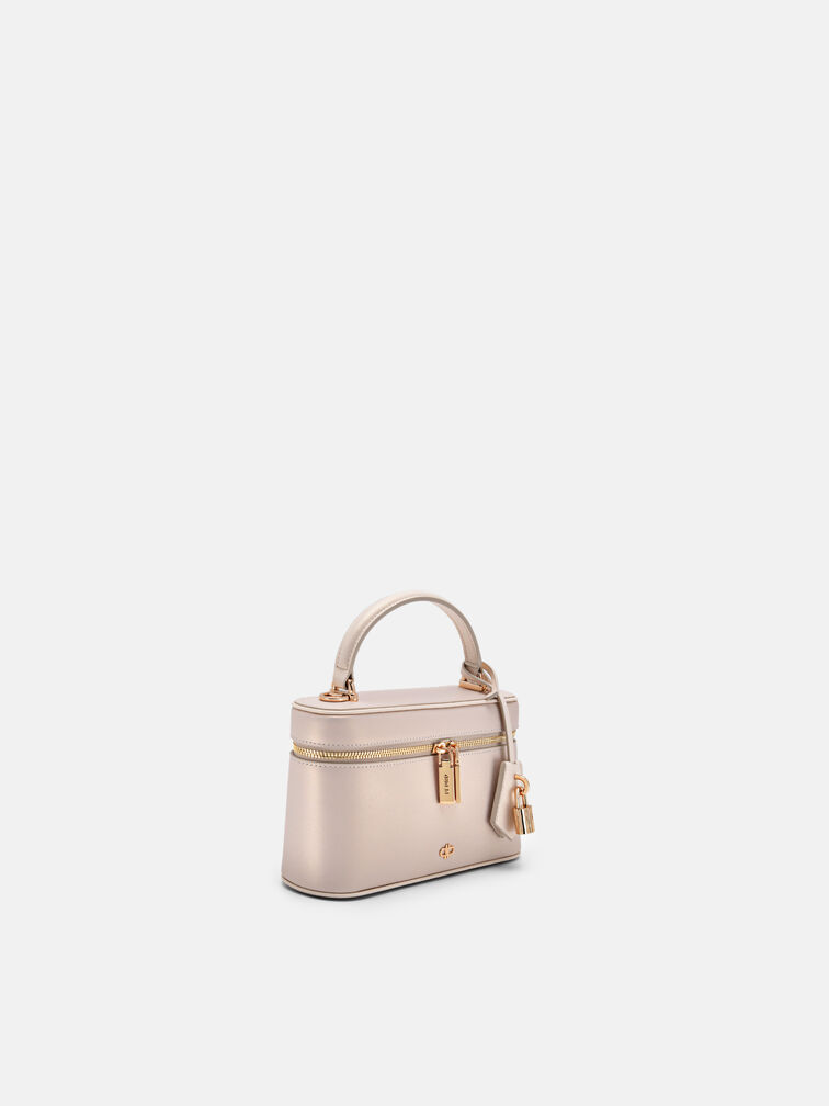 Ari Leather Shoulder Bag, Champagne