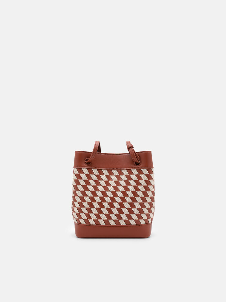 Loli Woven Bucket Bag, Multi Weave