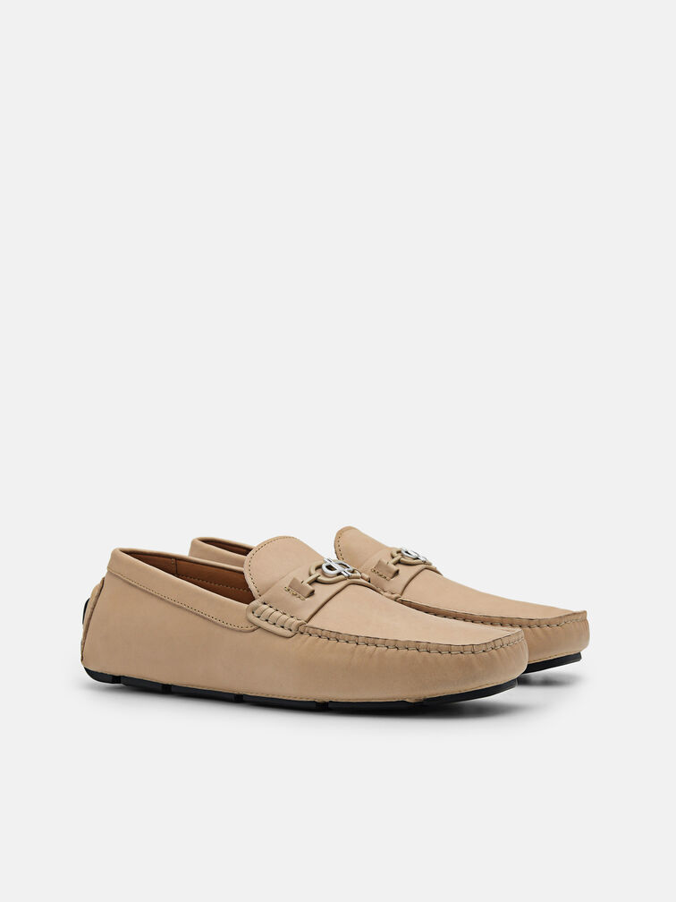 Leather Driving Shoes, Sand