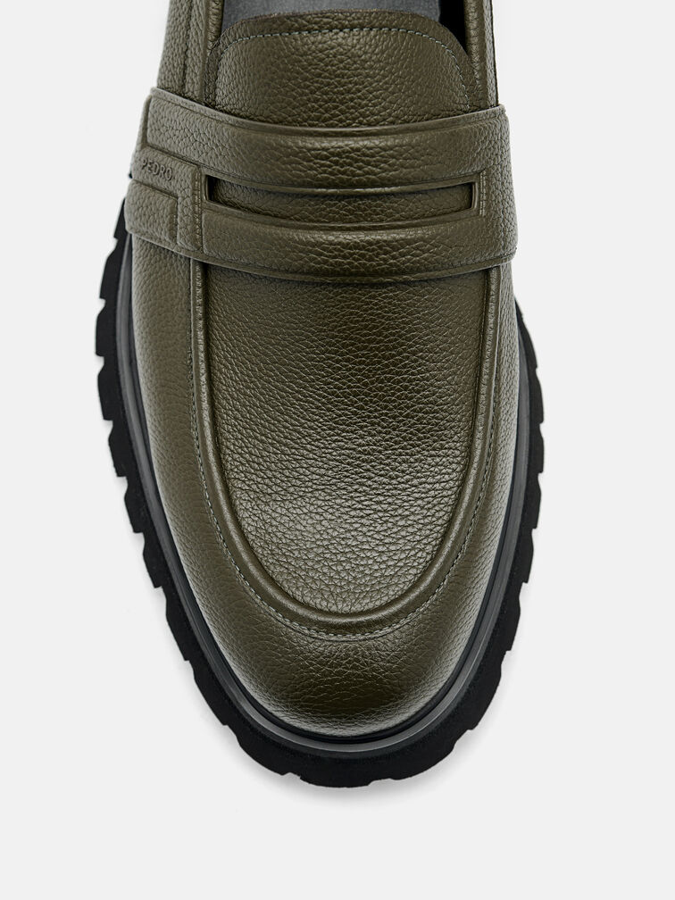 Alto Leather Loafers, Military Green