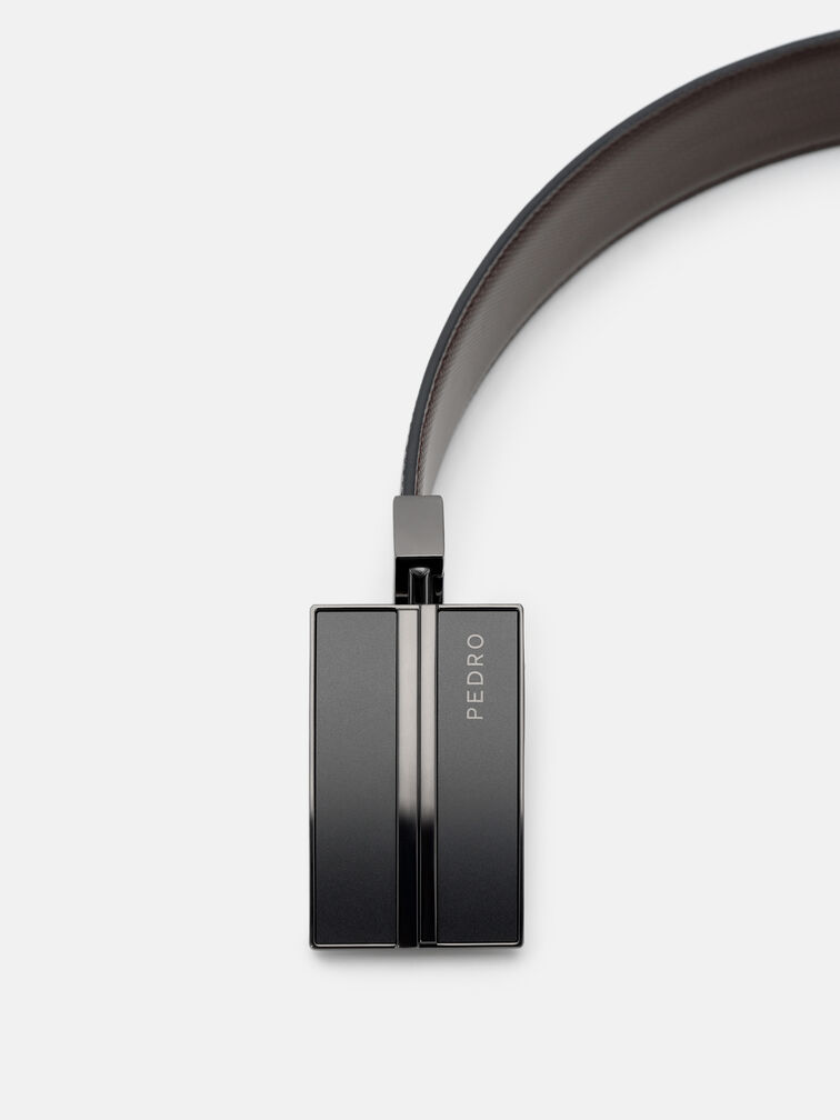 Leather Reversible Tang Belt, Black