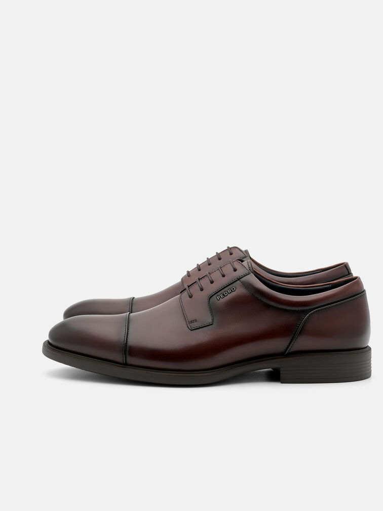 Altitude Lightweight Leather Derby Shoes, Brown Burnish