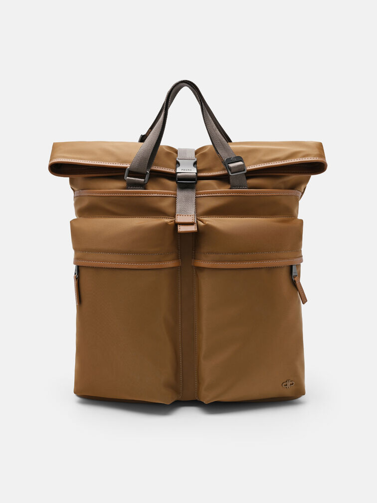 Woven Backpack, Cognac