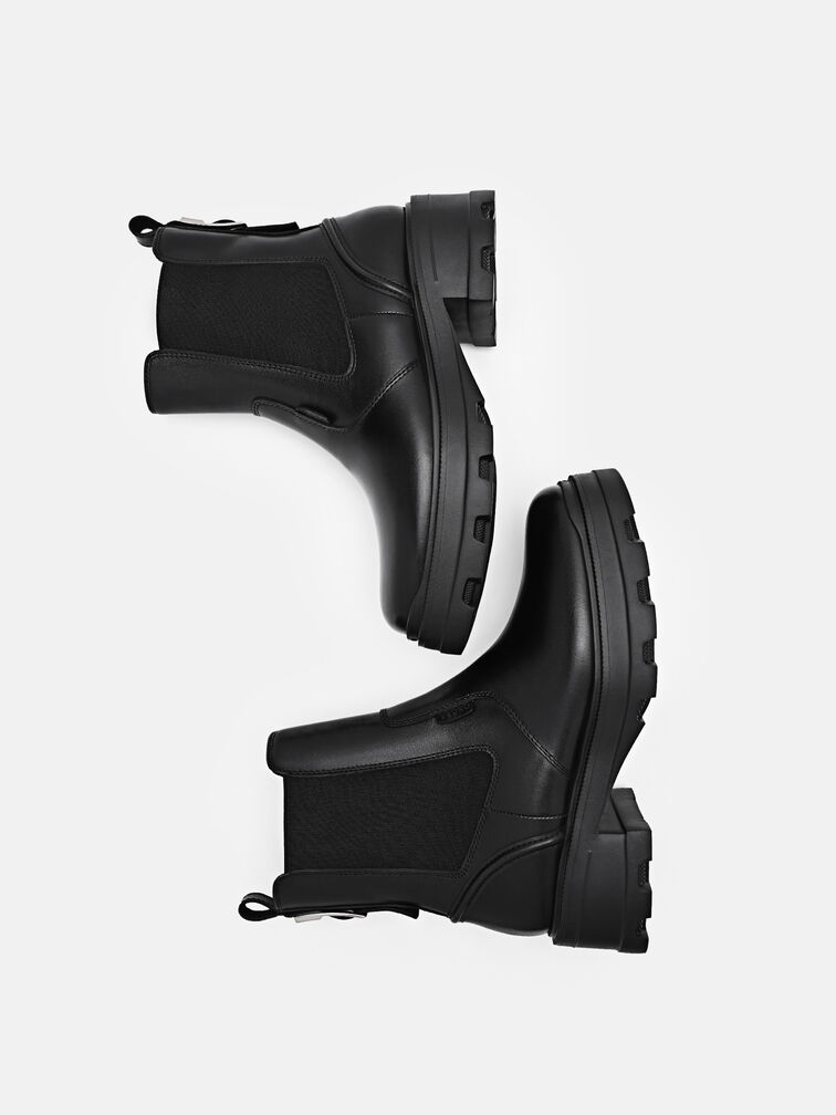 Leather Chelsea Boots, Black