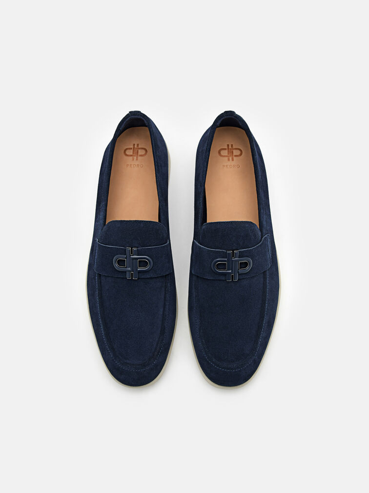Suede Loafers, Navy