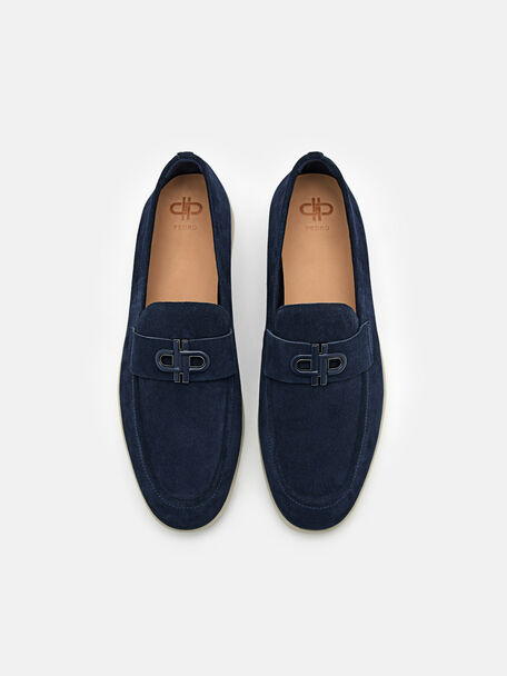 Suede Loafers, Navy
