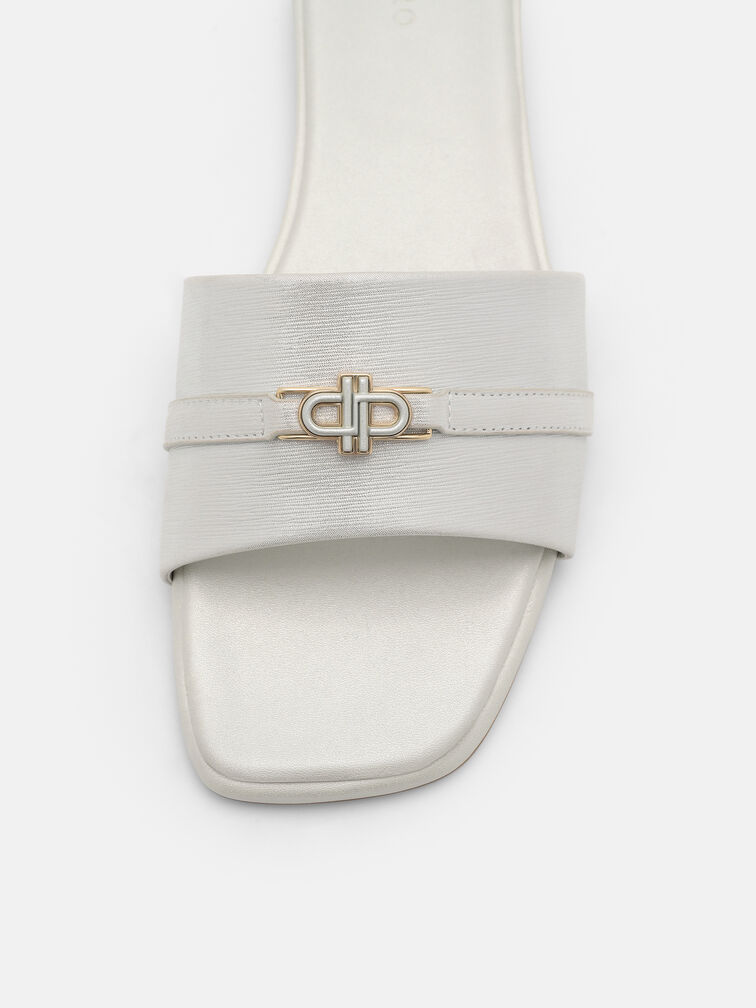 Leather Sandals, Silver
