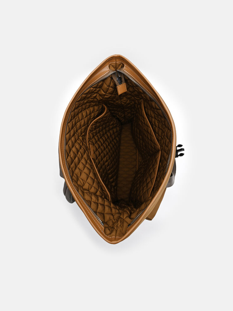 Woven Backpack, Cognac