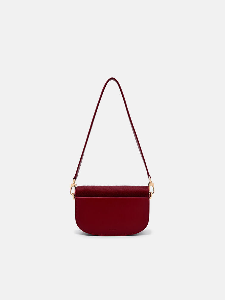 Duet Ponyhair Shoulder Bag, Red Pony