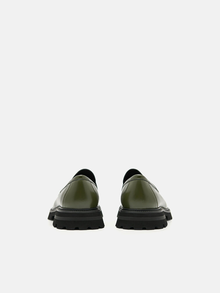 Leather Loafers, Military Green