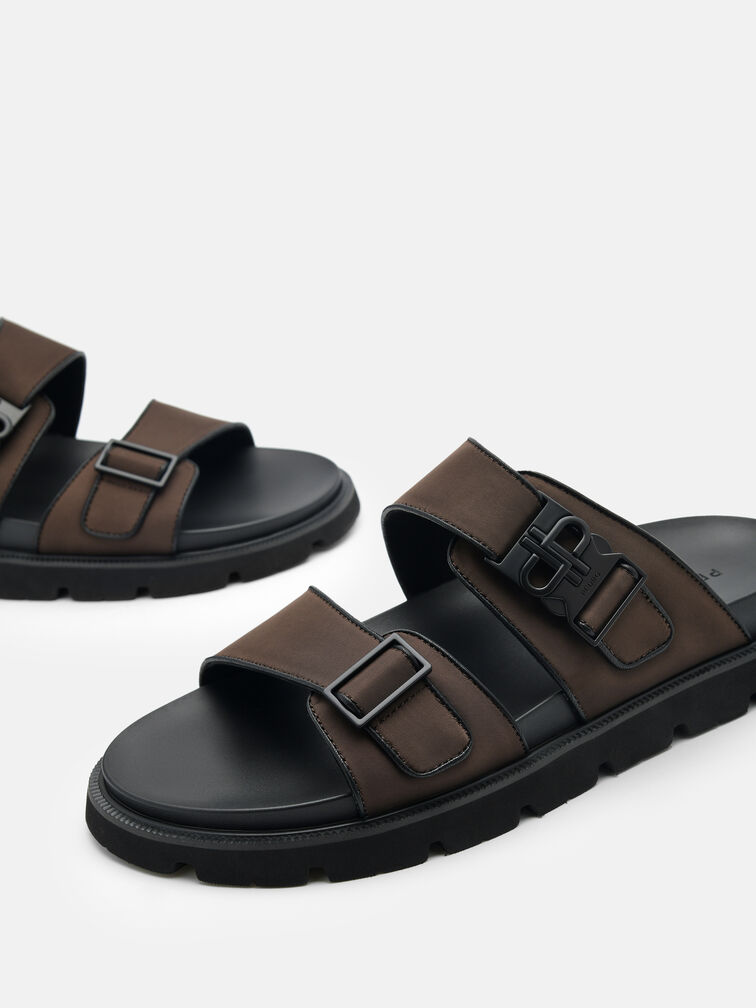 Slide Sandals, Dark Brown