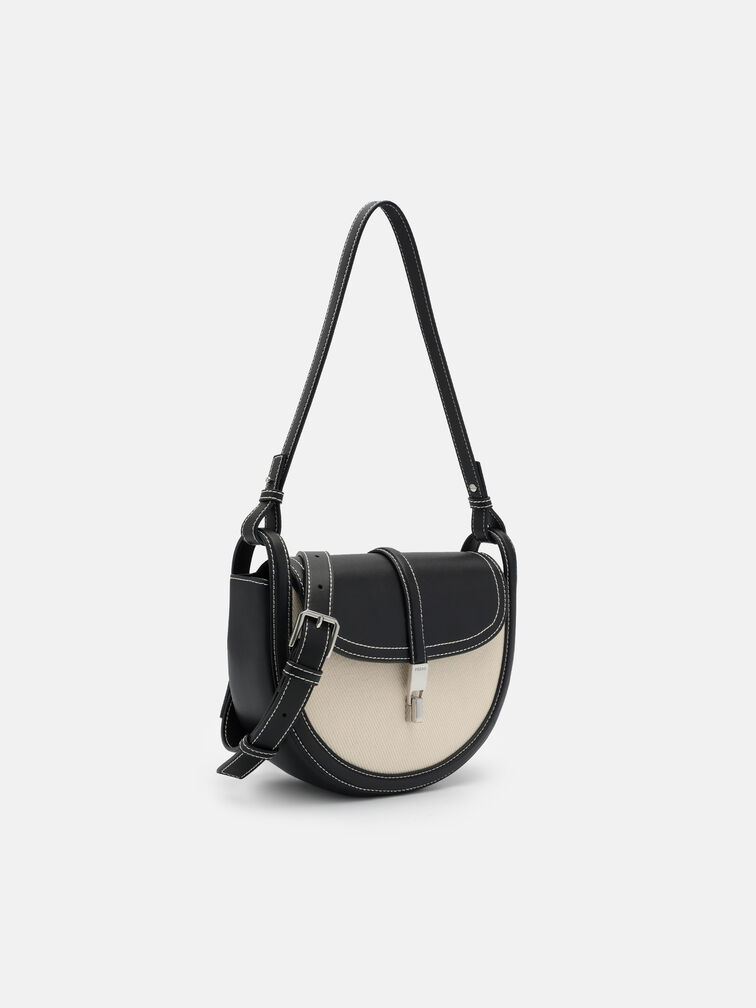 Hitch Canvas Shoulder Bag, Black Canvas