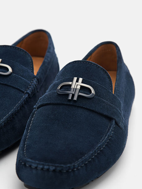 Leather Driving Shoes, Navy