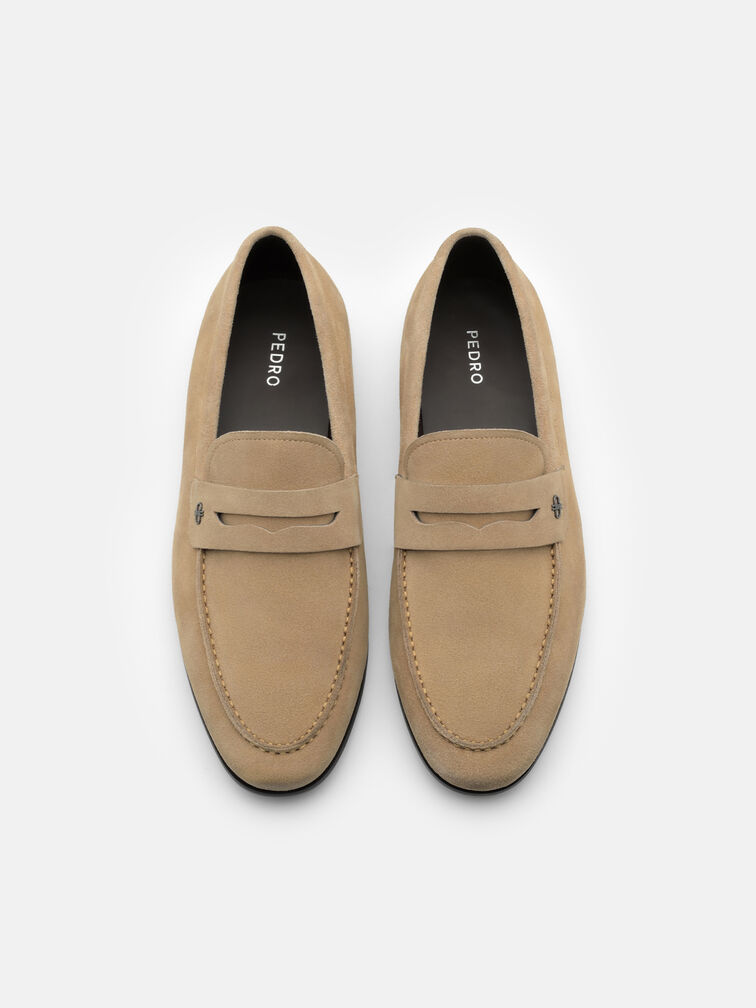 Suede Penny Loafers, Sand