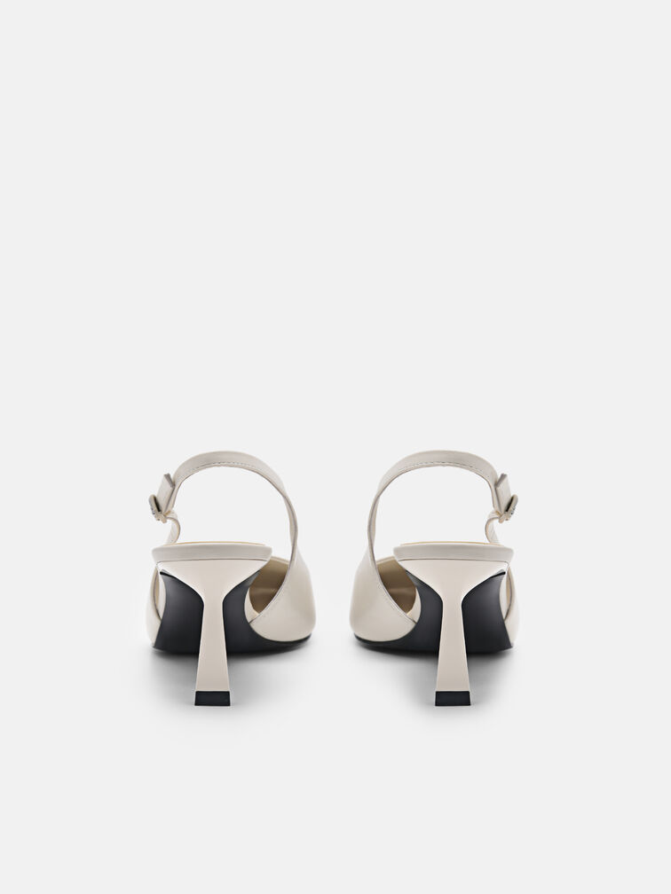 PEDRO Studio Leather Slingback Pumps, Chalk