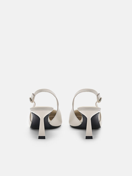 PEDRO Studio Leather Slingback Pumps, Chalk