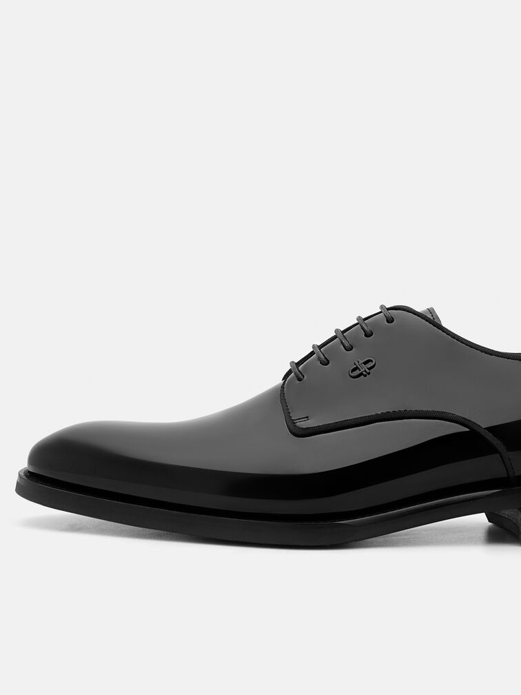 Patent Leather Derby Shoes, Black