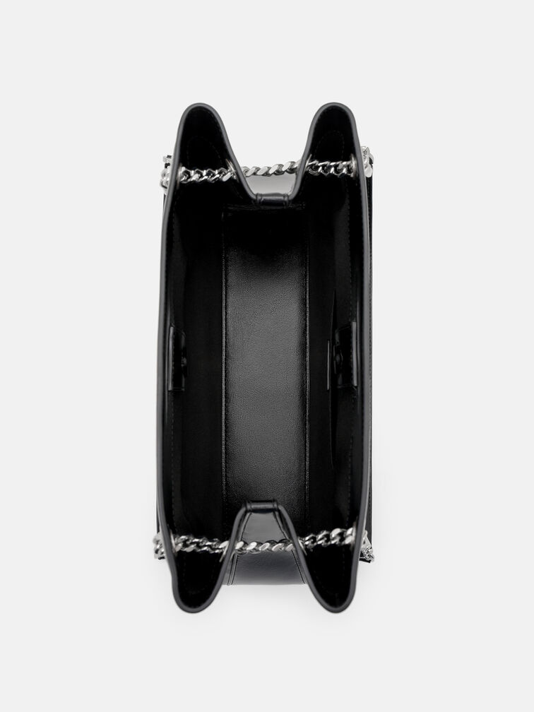 Cassier Shoulder Bag, Black Wrinkled