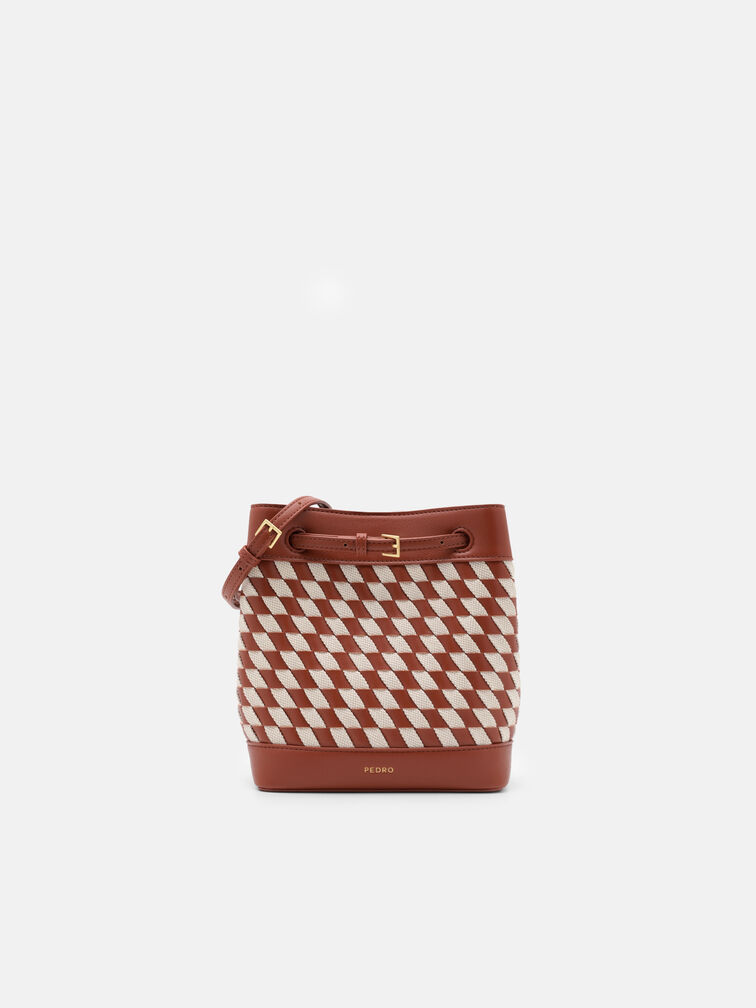 Loli Woven Bucket Bag, Multi Weave
