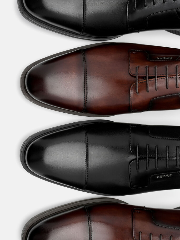 Altitude Lightweight Leather Derby Shoes, Brown Burnish