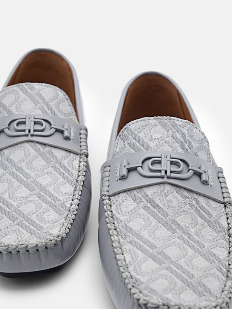 Leather Driving Shoes, Grey