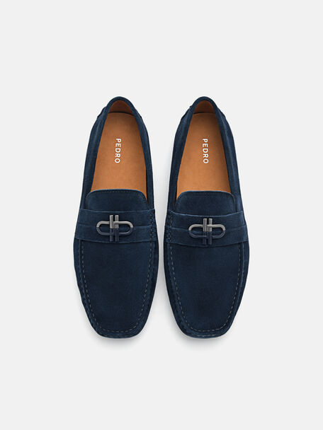 Leather Driving Shoes, Navy