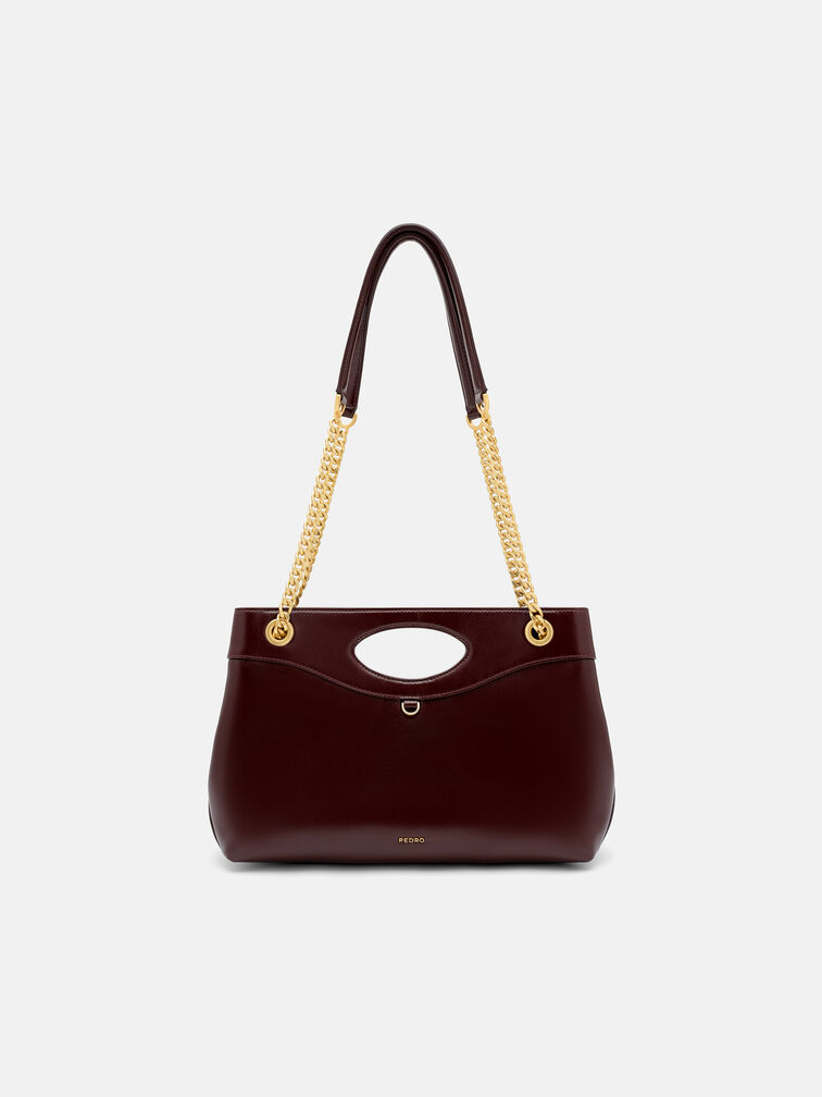 Cassier Shoulder Bag, Wine Wrinkled