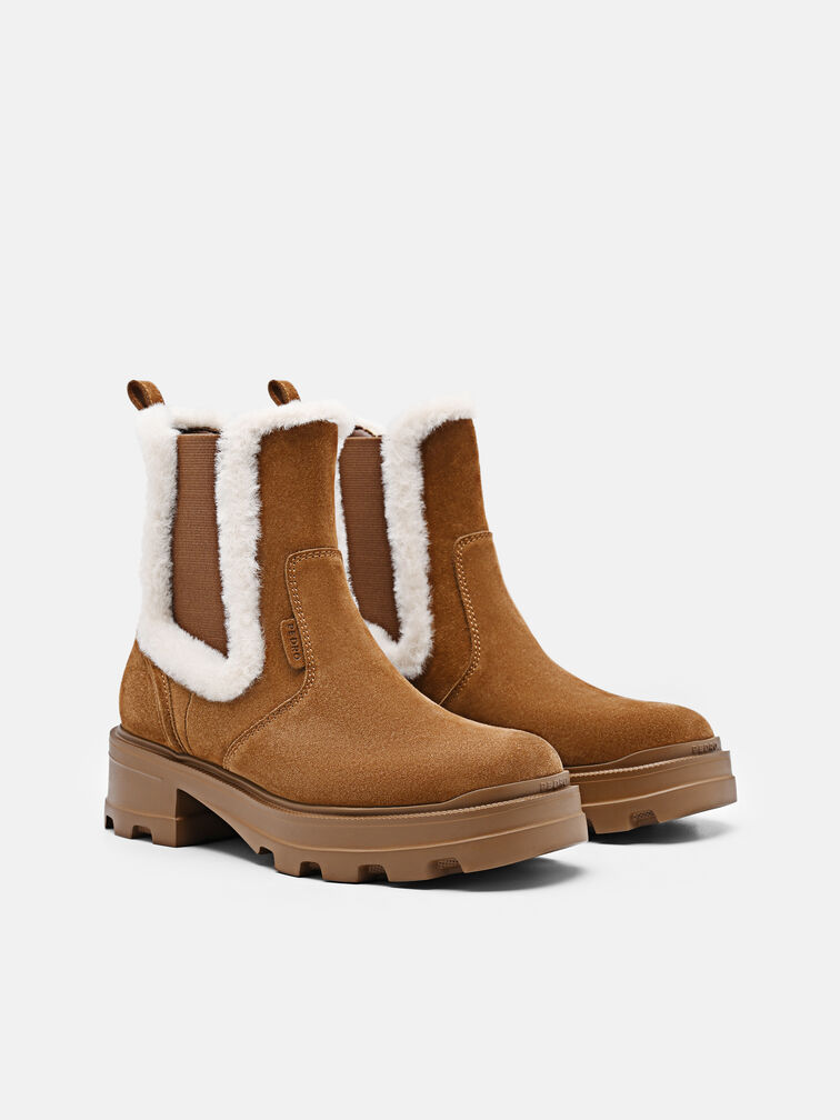 Suede Chelsea Boots, Cognac