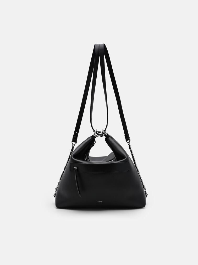 Slouchy Two-Way Carry Backpack, Black