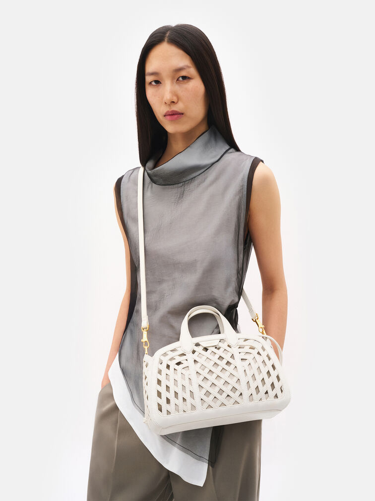 Orion Woven Tote Bag, Chalk