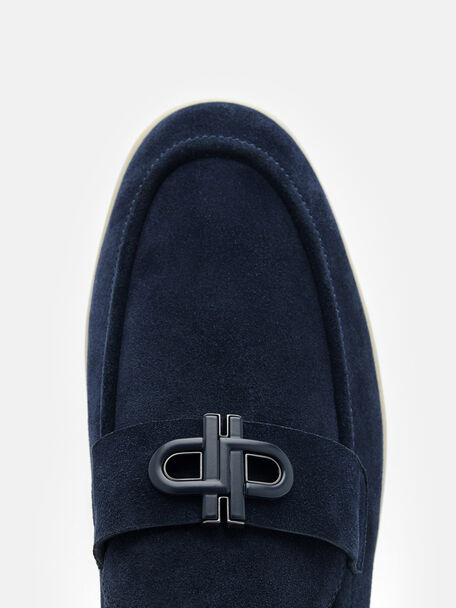 Suede Loafers, Navy