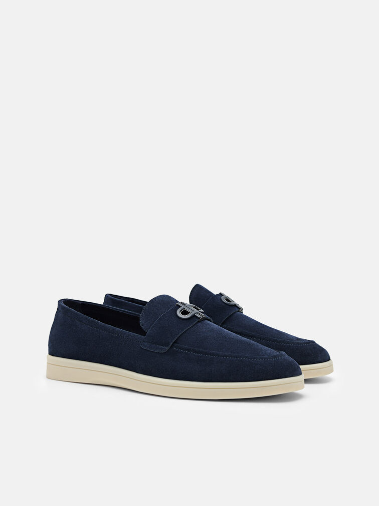 Suede Loafers, Navy