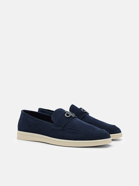 Suede Loafers, Navy