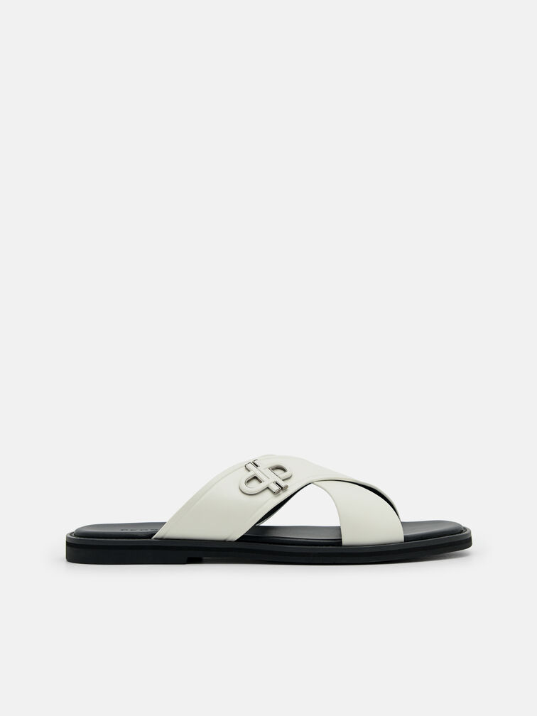 Cross Sandals, Chalk