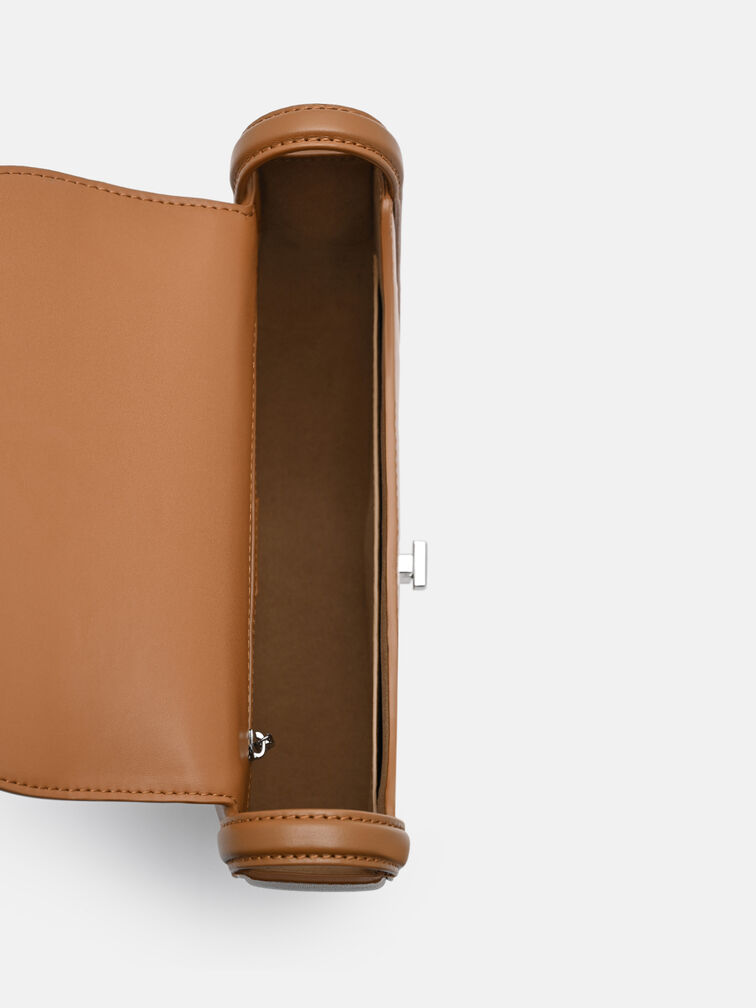 Hitch Leather Shoulder Bag, Cognac
