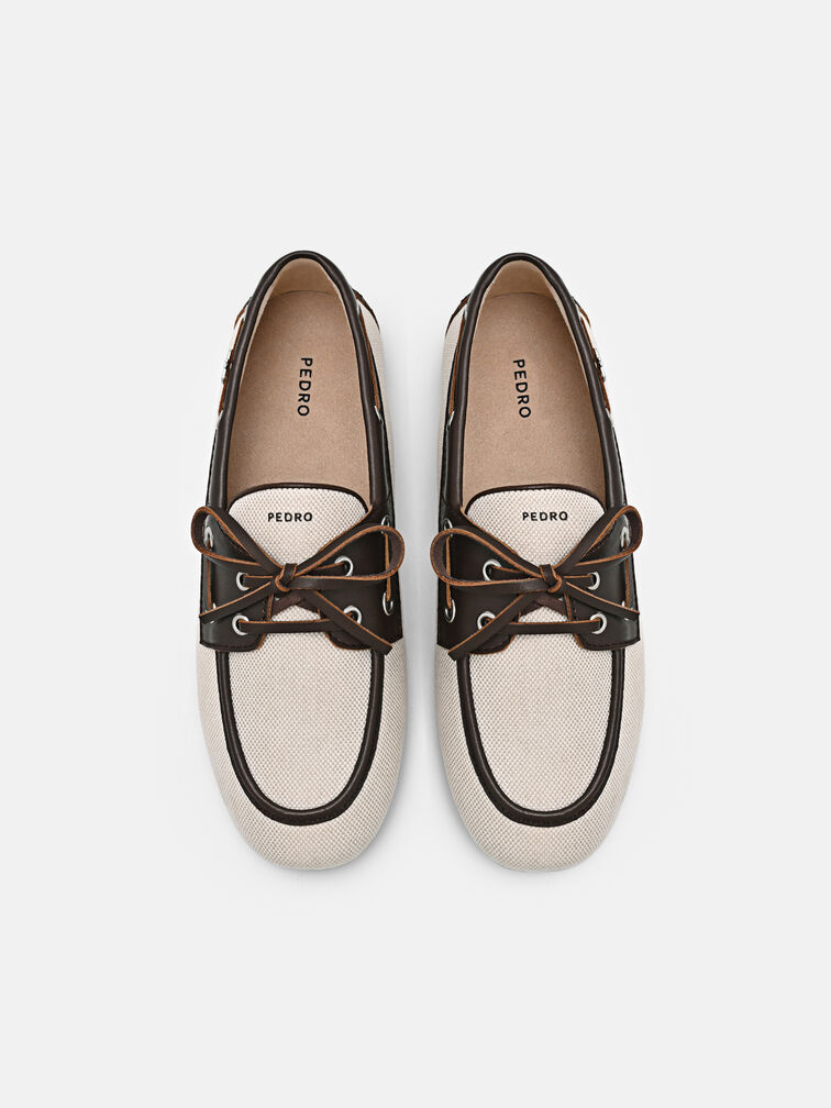 Dee Canvas Boat Shoes, Brown Canvas