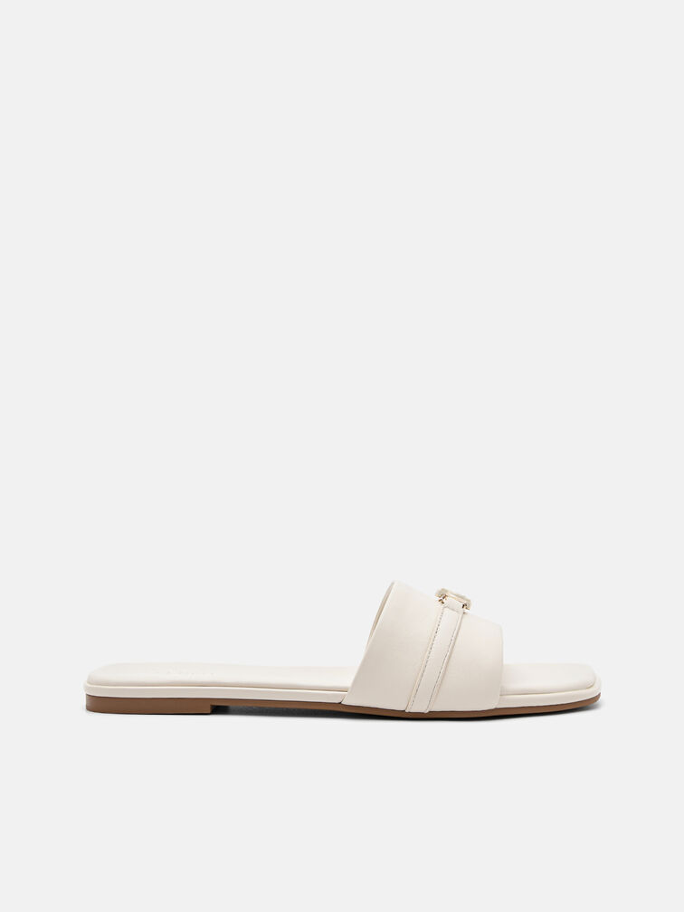 Leather Sandals, Chalk