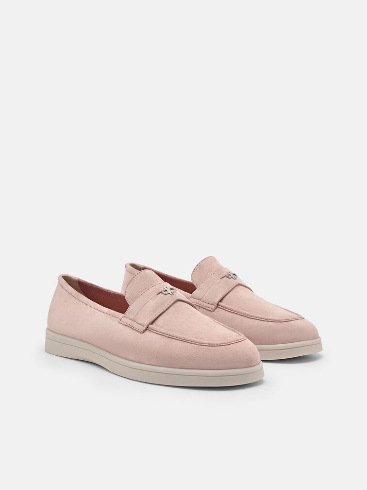 Roam Suede Driving Shoes, Nude