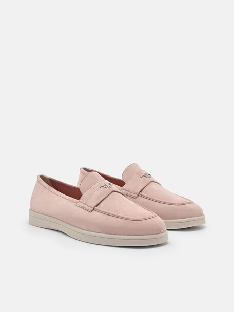 Roam Suede Driving Shoes, Nude