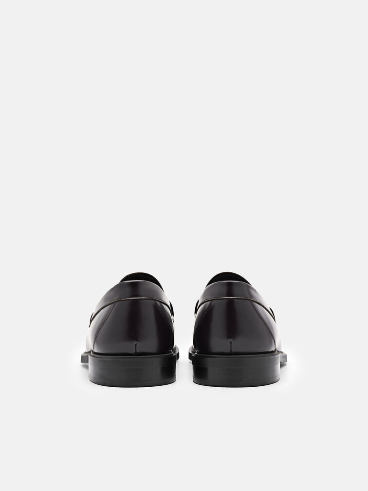 Kieran Leather Penny Loafers, Mahogany