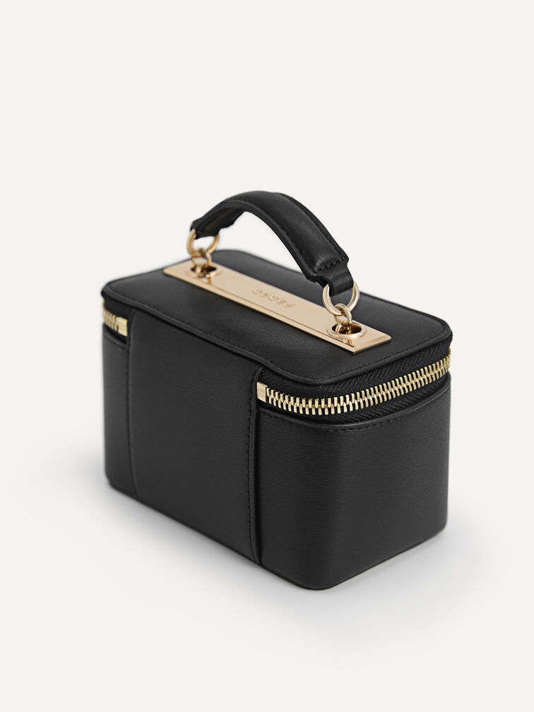 Ari Leather Mini Vanity Case, Black