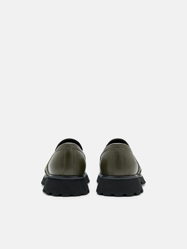 Alto Leather Loafers, Military Green