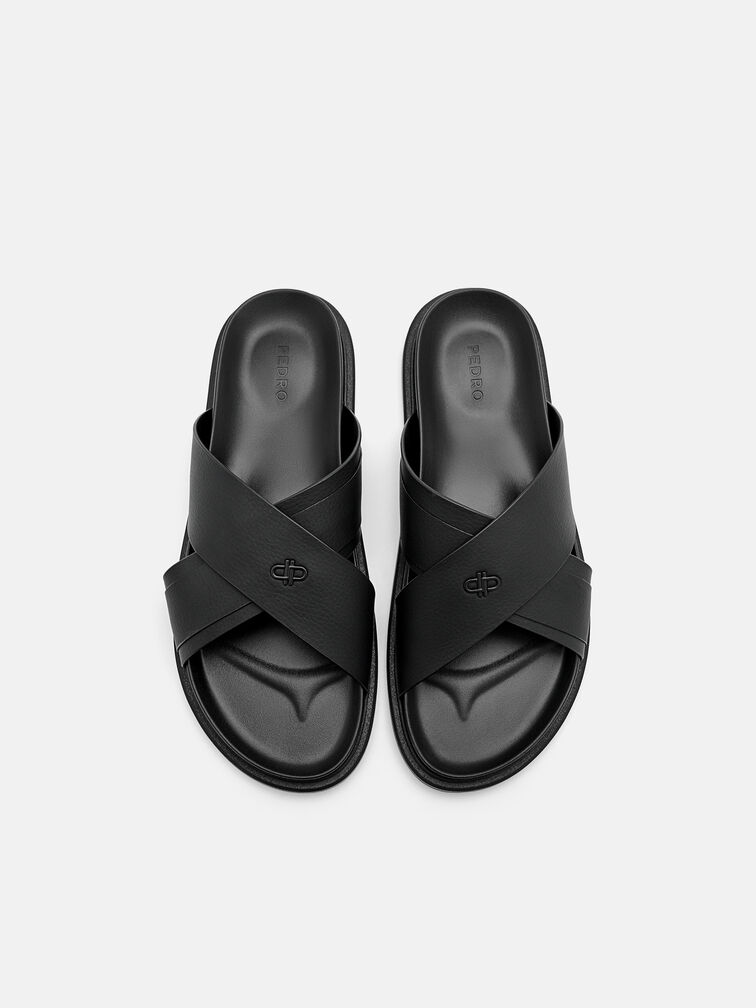 Cross Sandals, Black
