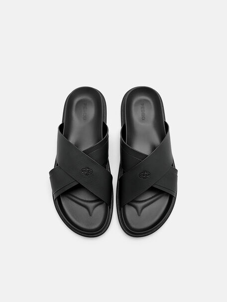 Cross Sandals, Black
